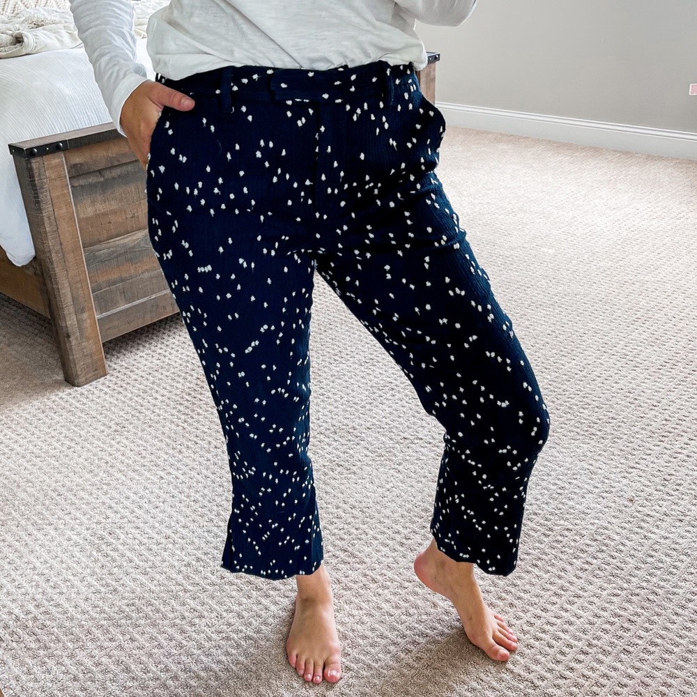 3.1 Phillip Lim Navy Trousers with White Dot Print